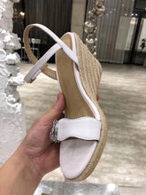 Load image into Gallery viewer, Leather Platform Espadrilles