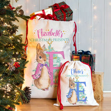 Load image into Gallery viewer, Personalised Rabbit Christmas Sack Childrens Xmas Present Stocking Kids Gift Bag - Ruby &amp; Ralph Boutique