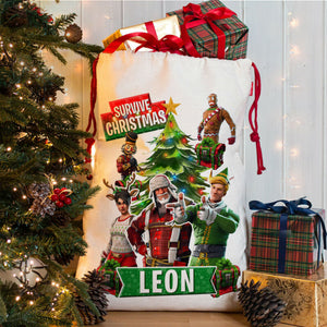 Gamer Christmas Sack Santa Xmas Present Stocking Personalised NS011 - Ruby & Ralph Boutique