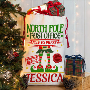 Personalised Santa Sack Childrens Christmas Bag Elf Express Kids Xmas Gift NS048 - Ruby & Ralph Boutique
