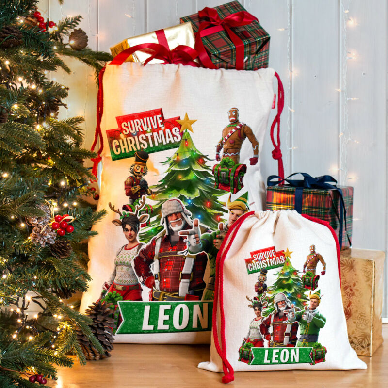 Gamer Christmas Sack Santa Xmas Present Stocking Personalised NS011 - Ruby & Ralph Boutique