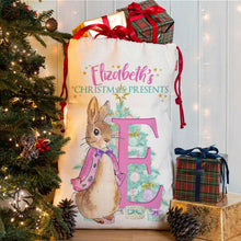 Load image into Gallery viewer, Personalised Rabbit Christmas Sack Childrens Xmas Present Stocking Kids Gift Bag - Ruby &amp; Ralph Boutique